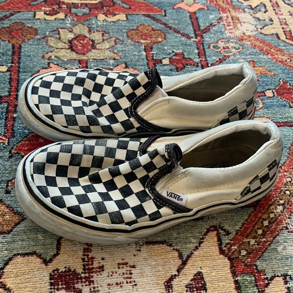 Vans Black and White Checkered Shoes U.S Size 3 Kids - Picture 1 of 7